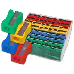 SACAPUNTAS LIDERPAPEL PLASTICO 1 USO CAJA DE 120 UDS COLORES SURTIDOS 80.664 20998