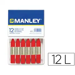 Material CERAS MANLEY UNICOLOR ROJO ESCARLATA CAJA DE 12 N.9 MNC04522 22249