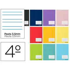 LIBRETA LIDERPAPEL SMART A5 16 HJ 60G/M2CUADRO PAUTA 4ª 3.5MM CON MARGEN LB14 22523