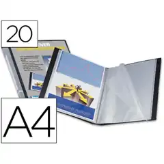 CARPETA LIDERPAPEL ESCAPARATE 20 FUNDAS PP A4 ROJA LOMO PERSONALIZABLE CJ57 23044