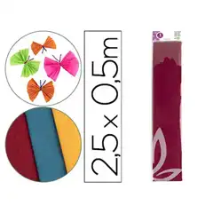 PAPEL CRESPON LIDERPAPEL 50 CM X 2.5M 34G/M2 BURDEOS CP05 24268