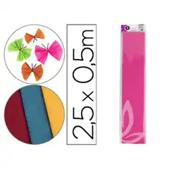 PAPEL CRESPON LIDERPAPEL 50 CM X 2.5M 34G/M2 ROSA CP07 24270