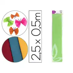 PAPEL CRESPON LIDERPAPEL 50 CM X 2.5M 34G/M2 VERDE CLARO CP13 24276