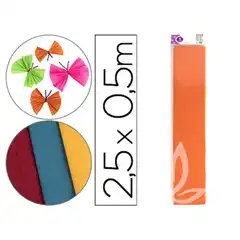 PAPEL CRESPON LIDERPAPEL 50 CM X 2.5M 34G/M2 NARANJA CLARO CP19 24282