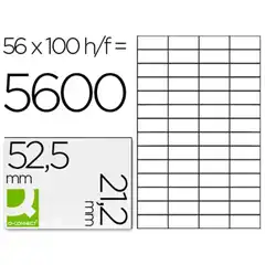 ETIQUETA ADHESIVA Q-CONNECT KF10638 TAMAÑO 52,5X21,2 MM FOTOCOPIADORA LASER INK-JET CAJA CON 100 HJ DIN A4 KF10638 25203