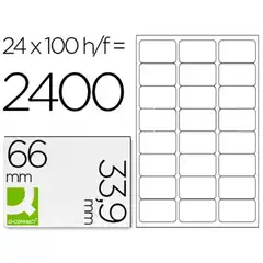ETIQUETA ADHESIVA Q-CONNECT KF10639 TAMAÑO 66X33,9 MM FOTOCOPIADORA LASER INK-JET CAJA CON 100 HJ DIN A4 KF10639 25204