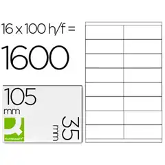 ETIQUETA ADHESIVA Q-CONNECT KF10653 TAMAÑO 105X35 MM FOTOCOPIADORA LASER -INK-JET CAJA CON 100 HJ DIN A4 KF10653 25209