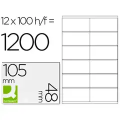 ETIQUETA ADHESIVA Q-CONNECT KF10657 TAMAÑO 105X48 MM FOTOCOPIADORA LASER INK-JET CAJA CON 100 HJ DIN A4 KF10657 25212