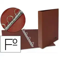 CARPETA CARTON CUERO 4 ANILLAS 40 MM. FOLIO LIDERPAPEL (25250)