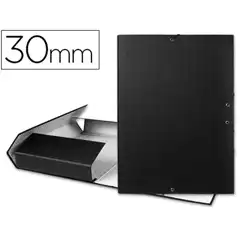 CARPETA PROYECTOS LIDERPAPEL Fº LOMO 30MM CARTON FORRADO NEGRA PY33 25278