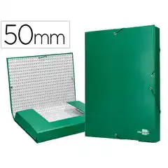CAJA DE PROYECTOS LOMO 5 VERDE CARTON FORRADO LIDERPAPEL( 25284)