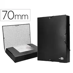 CARPETA PROYECTOS LIDERPAPEL Fº LOMO 70MM CARTON FORRADO NEGRA PY73 25288