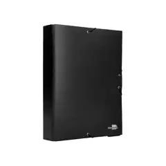 CAJA DE PROYECTOS Fº LOMO 9 NEGRO CARTON FORRADO LIDERPAPEL 25293