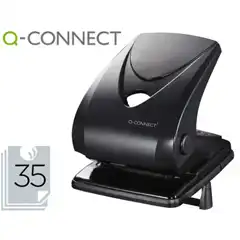 TALADRADOR Q-CONNECT KF01236 2 TALADROS COLOR NEGRO ABERTURA 3,5 MM CAPACIDAD 40 HJ KF01236 25518