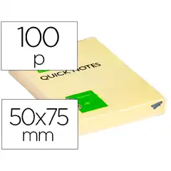 Material BLOC DE NOTAS ADHESIVAS QUITA Y PON Q-CONNECT 51X76 MM CON 100 HJ KF10501 25940