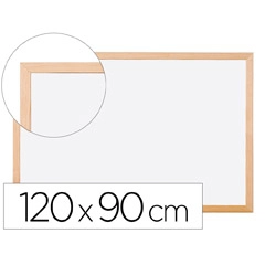PIZARRA BLANCA Q-CONNECT MELAMINA MARCO DE MADERA 120X90 CM KF03572 26355
