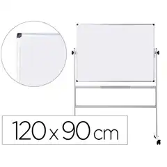 PIZARRA BLANCA Q-CONNECT DOBLE CARA MELAMINA MARCO DE ALUMINIO 120X90 CM GIRATORIA KF03581 26357