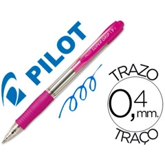 Material BOLIGRAFO PILOT SUPER GRIP ROSA RETRACTIL SUJECION DE CAUCHO TINTA BASE DE ACEITE 28593