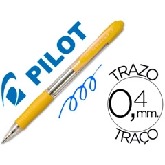 Material BOLIGRAFO PILOT SUPER GRIP AMARILLO RETRACTIL SUJECION DE CAUCHO TINTA BASE DE ACEITE 28594