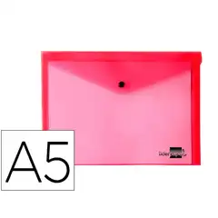 CARPETA LIDERPAPEL DOSSIER BROCHE 34350 PP DIN A5 ROJA TRANSPARENTE DS18 28980