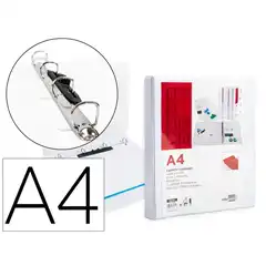 CARPETA CANGURO 4 ANILLAS MIXTAS 16MM LIDERPAPEL A4 PLASTICO BLANCA KG41 31321