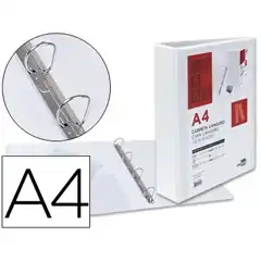 Material CARPETA CANGURO 4 ANILLAS MIXTAS 40MM LIDERPAPEL A4 PLASTICO BLANCA KG44 31325