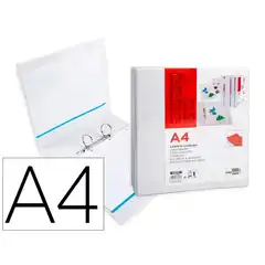 CARPETA CANGURO 2 ANILLAS 55 MM PLASTICO LIDERPAPEL DIN-A4 BLANCO 31326