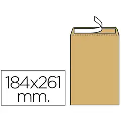 BOLSAS KRAFT 4º PROLONGADO AUTOP. 184X261MM. CJ 250 LIDERPAPEL (07839) 31938