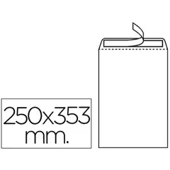 Material SOBRE LIDERPAPEL BOLSA N.10 BLANCO FÂº PROLONGADO 250X353MM TIRA DE SILICONA CAJA 250 UDS SB35 31942