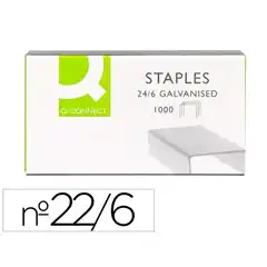 GRAPAS Q-CONNECT Nº 22/6 24/6 GALVANIZADAS CAJA 1000 UDS KF01278 32038