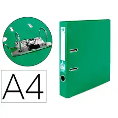 ARCHIVADOR DE PALANCA LIDERPAPEL A4 DOCUMENTA FORRADO PVC CON RADO LOMO 52MM VERDE COMPRESOR METALICO AY08 32064
