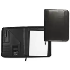 Material CARPETA PORTAFOLIOS A4 CREMALLERA CON BOLSA PARA MOVIL CALCULADORA Y TARJETERO NEGRO Q-CONNECT (32373)