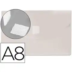 CARPETA LIDERPAPEL DOSSIER BROCHE PP DIN A8 INCOLORA CON CIERRE DE VELCRO DS47 34934