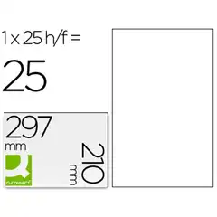 ETIQUETA ADHESIVA Q-CONNECT KF00228 -TAMAÑO DIN A4 -PARA INK-JET -TRANSPARENTE -CAJA CON 25 HJ DIN-A4 KF00228 35438