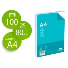 PAPEL LIDERPAPEL A4 8OG/M2 LISO PAQ. DE 100 HJ + 10 HJ GRATIS PA04 35809