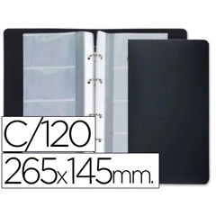 TARJETERO LIDERPAPEL 4 ANILLAS 15 FUNDAS DE 4 DEPARTAMENTOS 265X145 MM TJ01 36119