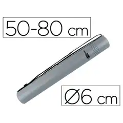 TUBO PORTAPLANOS PLASTICO LIDERPAPEL EXTENSIBLE 40 A 80 CM. DIAMETRO: 60 MM. COLOR GRIS (36141)