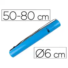 TUBO PORTAPLANOS PLASTICO LIDERPAPEL EXTENSIBLE 40 A 80 CM. DIAMETRO: 60 MM. COLOR AZUL (36142)