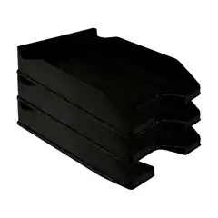 BANDEJA PLASTICO APILABLE NEGRO OPACO Q-CONNECT KF04189 36177