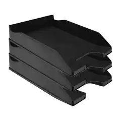 BANDEJA PLASTICO APILABLE NEGRO OPACO Q-CONNECT KF04189 36177