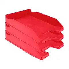 BANDEJA SOBREMESA PLASTICO Q-CONNECT ROJO OPACO 240X70X340 MM KF04190 36178