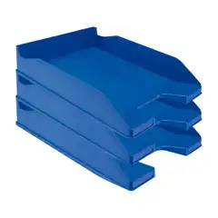 BANDEJA PLASTICO APILABLE 240X70X340 AZUL OPACO 6UDS Q-CONNECT KF04191 36179
