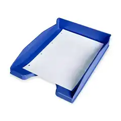 BANDEJA PLASTICO APILABLE 240X70X340 AZUL OPACO 6UDS Q-CONNECT KF04191 36179