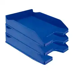 BANDEJA PLASTICO APILABLE 240X70X340 AZUL OPACO 6UDS Q-CONNECT KF04191 36179