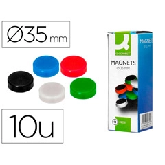 IMAN PARA SUJECION Q-CONNECT PIZARRAS MAGNETICAS 35 MM COLORES SURTIDOS CAJA 10 UDS KF02649 36226