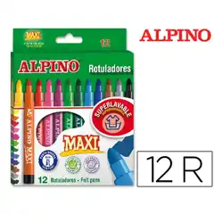 ROTULADOR ALPINO MAXI CAJA DE 12 COLORES SURTIDOS AR000006N 36317