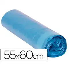 BOLSA BASURA DOMESTICA AZUL CIERRA FACIL 55X60 GALGA 120 ROLLO DE 20 UDS 044109 36542