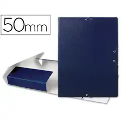 CAJA DE PROYECTOS LOMO 50MM AZUL CARTON GOFRADO LIDERPAPEL PJ52 37342