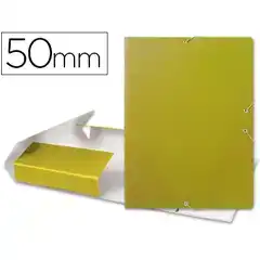 CARPETA PROYECTOS LIDERPAPEL Fº LOMO 50MM CARTON GOFRADO AMARILLA PJ51 37347