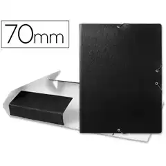 CARPETA PROYECTOS LIDERPAPEL Fº LOMO 70MM CARTON GOFRADO NEGRA PJ74 37348